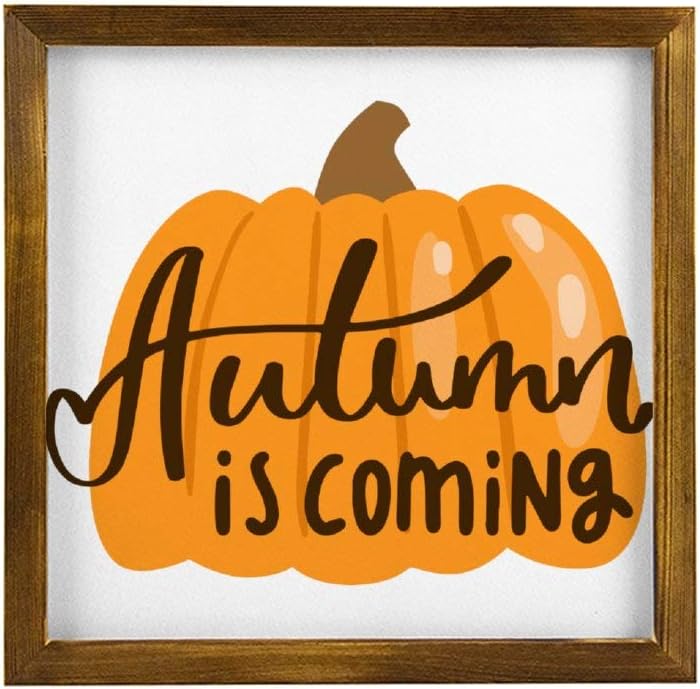 Cartel de pared de madera rústica para colgar con marco, decoración de