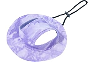 ETOFIXEE Cat Sun Hat,Dog Bucket Hat,Pet Sport Hat&Pet Hat with 2Ear Holes,Fall Hats for Cats&Dogs,Decorative Hats for Cats&Dogs,Make Your Pet Even Cuter and More Beautiful(Purple, S)