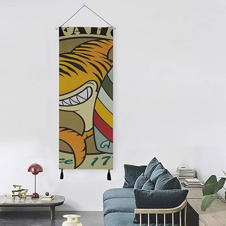 Tapices divertidos de tiburones de surf en el mar para decoración de