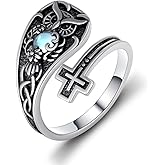 TYSO Owl Spoon Ring 925 Sterling Silver Owl Ring Vintage Adjustable Thumb Rings Jewelry Gifts for Women