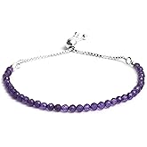 GemInspire Natural Gemstone Beaded Bracelet, Bolo Bracelet, Pull Bracelet for Women, Lightweight Jewelry, Everyday Wear, Gift for Mom, 925 Silver Slider Chain Adjustable up to 8 Inches