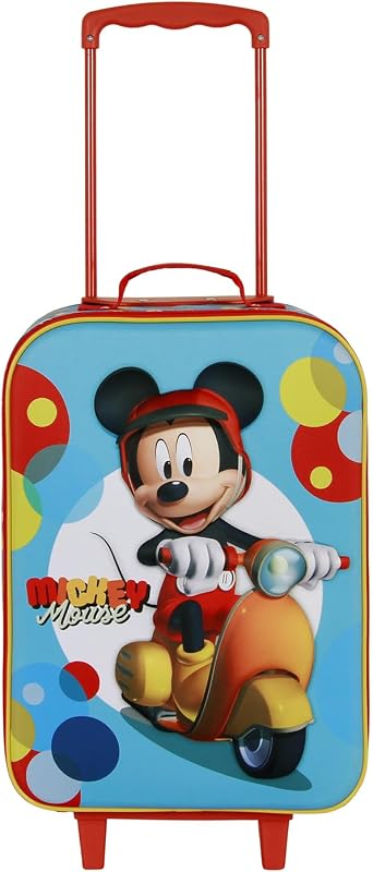 Mickey Mouse Scooter-Trolley Mala 3D Suave, Azul, 17 x 33 x 52 cm, Capacidade 26 L