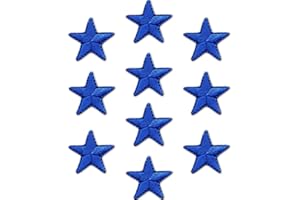 Laughing Lizards Iron On Star Patches Embroidered Patch Applique Embellishments for Clothing, Jackets, Backpacks, and Decorations (Royal Blue, 1")
