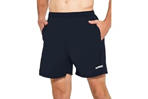 DEMOZU Men's 5 Inch Running Tennis Shorts Quick Dry Workout Gym Athletic Shorts with Pockets