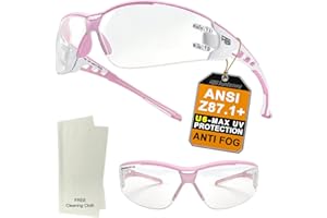 HTS HUNTERSKY Super Flexible Lightweight Anti Fog Wrap-Around U6 Clear Shooting Safety Glasses with ANSI Z87.1 Scratch Resist