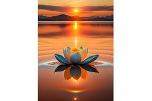 CEUHROG Sun Lotus Diamond Painting Kits for Adults Beginners - Diamond Art Kits for Adults, Full Drill Diamond Dots Gem Art Painting Kits for Home Wall Decor(Flowers 12x16 in)