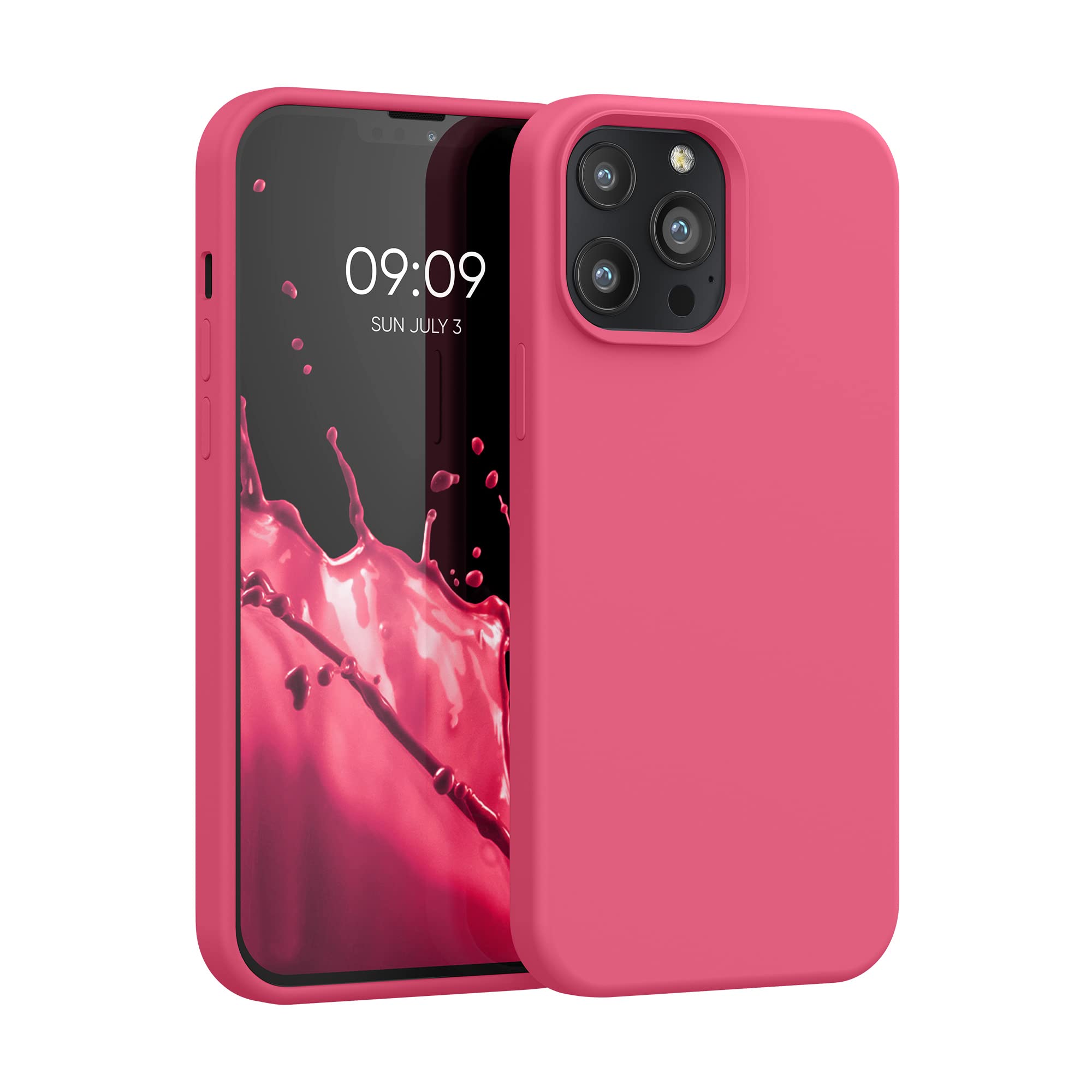 kwmobile Case Compatible with Apple iPhone 13 Pro Max Case - TPU Silicone Phone Cover with Soft Finish - Awesome Pink — image 1