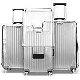 T Tersely 3 Pieces Luggage Cover Protectors, for 20 24 28 inch luggage Clear PVC Suitcase Cover Set,Waterproof Suitcase Protective Covers for Tsa Approved for Travel