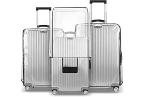 T Tersely 3 Pieces Luggage Cover Protectors, for 20 24 28 inch luggage Clear PVC Suitcase Cover Set,Waterproof Suitcase Protective Covers for Tsa Approved for Travel