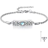 WINNICACA Urn Bracelet for Ashes 925 Sterling Silver Abalone Shell Sunflower/Butterfly/Turtle Cremation Jewelry for Ashes Keepsake Pendant Locket Bracelet for Women Christmas Gifts