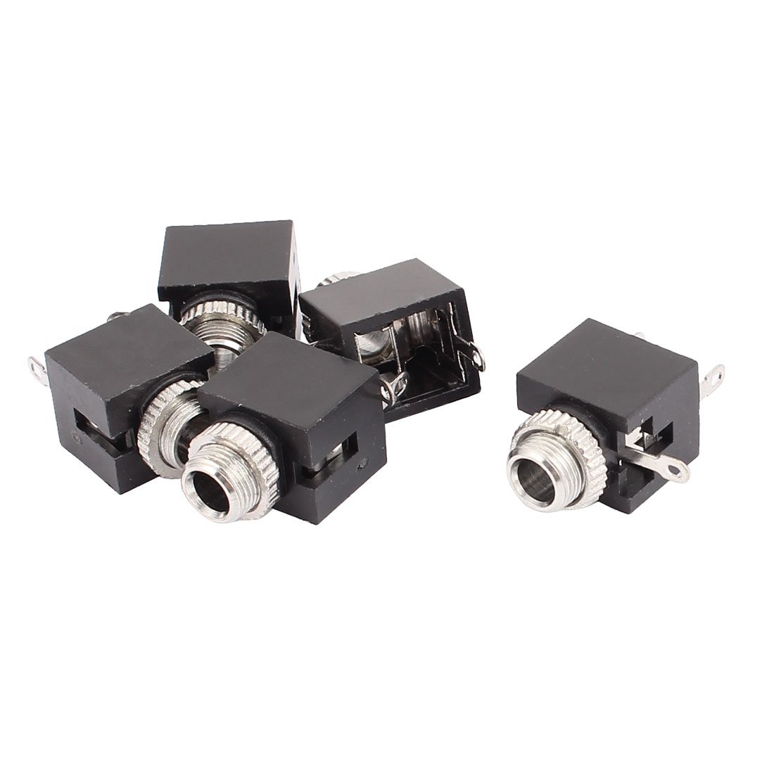 sourcingmap 5Pcs 3 Terminal 3.5mm Female Headphone Audio Jack Socket PCB Mount Connector