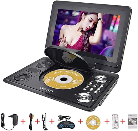 Amazon Com 13 Inch Hd Portable Dvd Player Mobile Digital Multimedia Player Tv Evd Radio Mpeg Mpeg4 Vcd Sd Card U Disk Play Home Kitchen