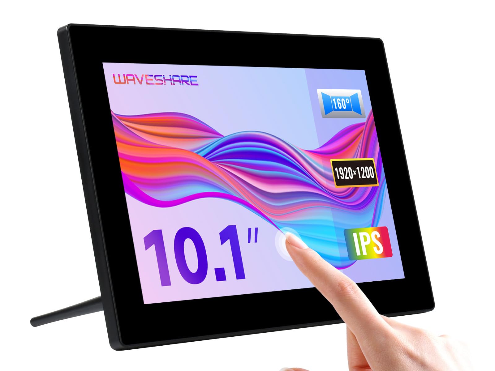 Waveshare 10.1inch HD Capacitive Touch Screen LCD (G) with 1920×1200 Resolution HDMI IPS Display, 10-Points Touch Fully Laminated Screen 160°Viewing Angle, Supports Raspberry Pi/Jetson Nano/PC