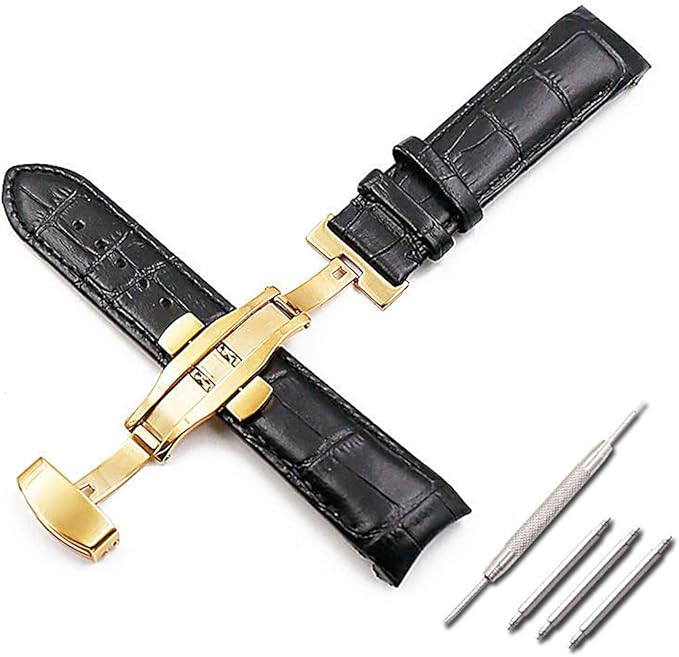 Watch Accessories Leather Strap 22mm23mm24mm Men's Leather Black Watch