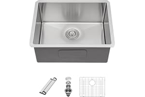 Sarlai 23 Bar Sink Stainless Steel - 23" x 18" Undermount Kitchen Sink Single Bowl 16 Gauge Stainless Steel RV Camper Wet Bar Prep Sink Basin