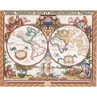 Janlynn Cross Stitch Kit, 15-Inch by 18-Inch, Olde World Map