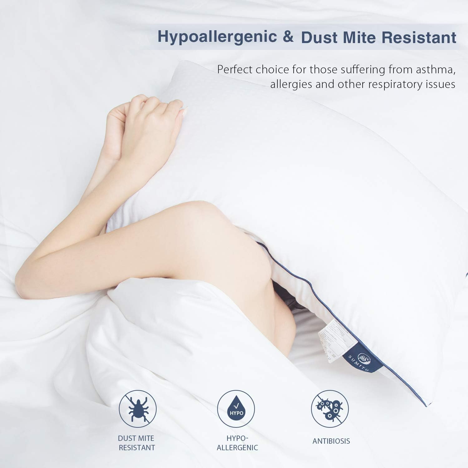 SUMITU Bed Pillows for Sleeping 2 Pack Standard Size 20 x 26 Inches, Hypoallergenic Pillow for Side and Back Sleeper, Soft Hotel Gel Pillows Set of 2, Down Alternative Cooling Pillow: Home & Kitchen