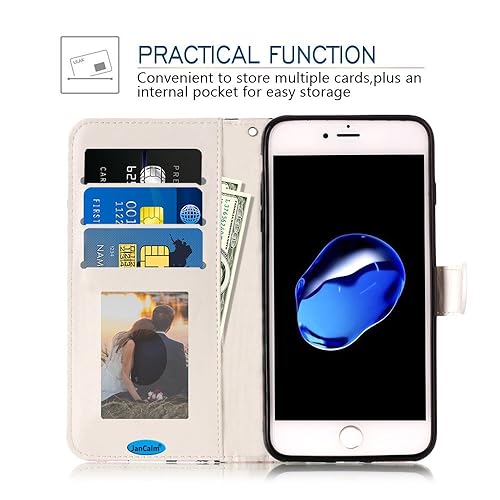 iPhone Plus Wallet Case, iPhone Plus Case Cover, JanCalm PU