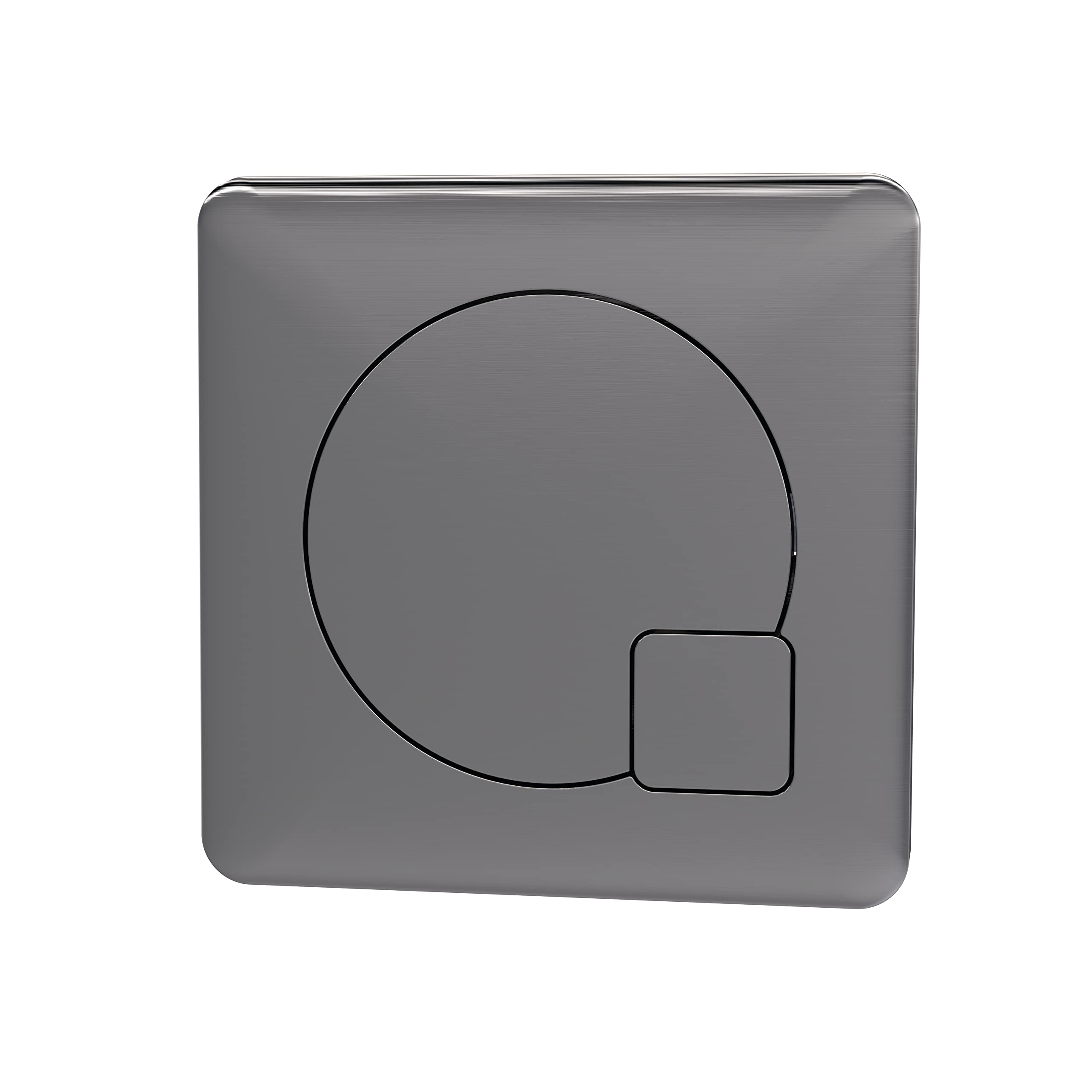nuie MDPB07 Modern Bathroom Dual Flush Square Push Button for use with Concealed Cistern (Cistern not Included), 70mm, Brushed Pewter