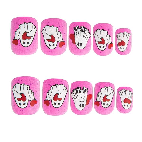 24 PCS HALLOWEEN PRESS ON NAILS SHORT SQUARE NAIL TIPS,YEFIUO PINK MATTE FAKE NAILS PRESS ONS ACRYLIC NAIL KIT GLUE ON NAILS FULL COVER REUSABLE FALSE NAILS FOR MA’AM GHOST NAIL ART DECORATIONS
