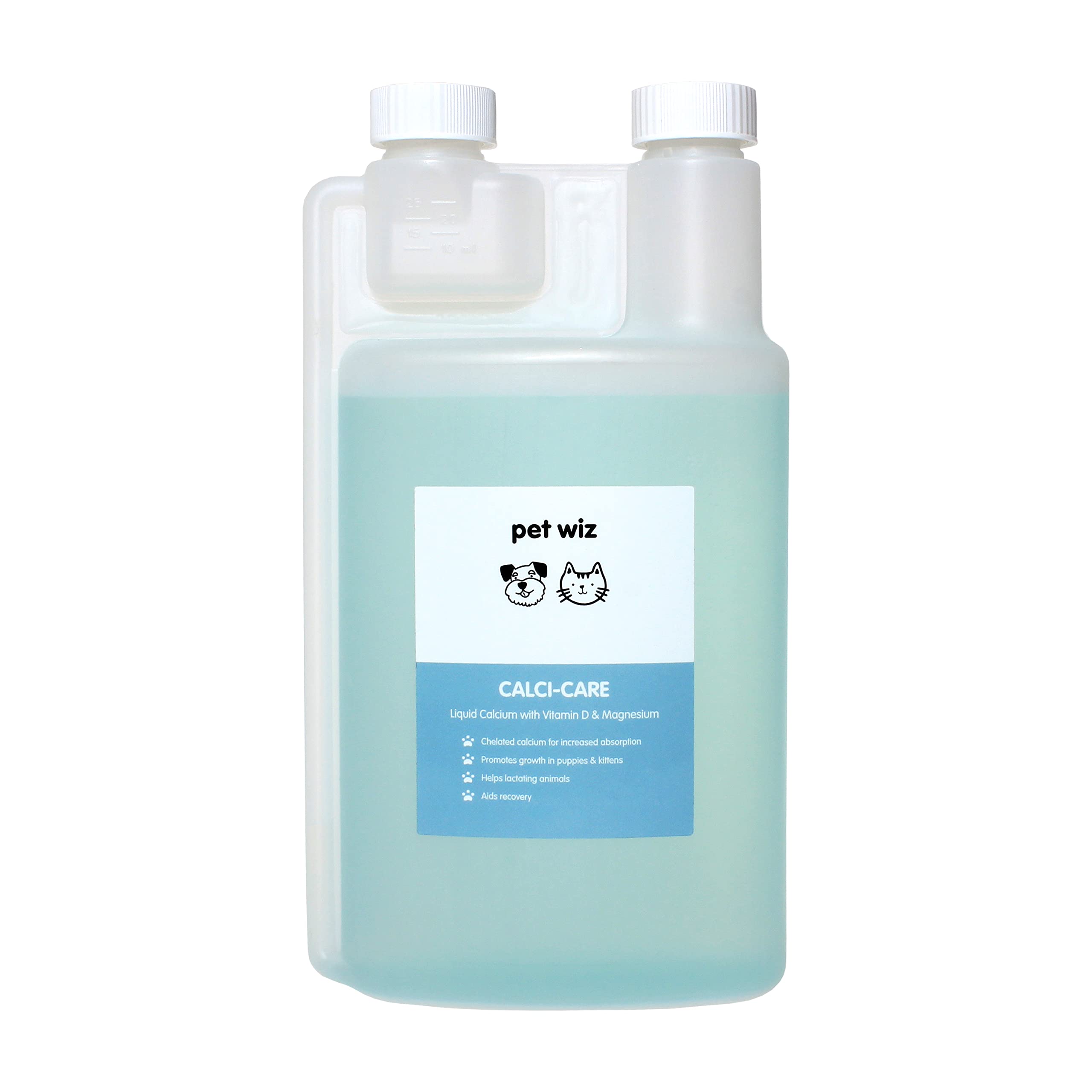 Calci-Care - Liquid Calcium with Vitamin D & Magnesium - Complementary Feed for Dogs, Cats & Small Animals (1000ml)