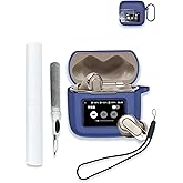 Case for JBL Tour Pro 3 - True Wireless Noise Cancelling Earbuds, Soft Silicone Protective Portable Scratch Shock Resistant with 2pack Screen Protector &Cleaner Kit & Carabiner & Lanyard,Blue