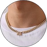 GLITTO Zodiac Sign Necklace for Men Boys Women, Stainless Steel Constellation Horoscope Astrology Pendant necklace, Cuban chain 18+2 inches