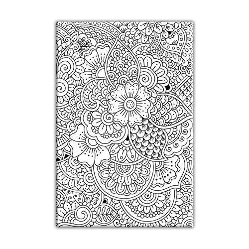 Amazon.com: Henna Doodle Coloring Canvas For Adults, Stretched primed