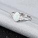 Haluoo Sterling Silver Ring Oval Lab Round Opal Engagement Promise Band Ring White Sapphire Halo Diamond Wedding Rings Women Jewelry Gift (6, Silver)
