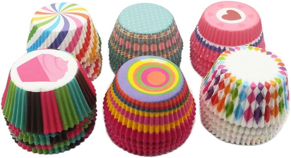 Cupcake Baking Cases 600pcs Muffin Cases Standard Paper Wrappers 6 Styles Baking Cups Cupcake Liners for Christmas Birthday Wedding Party - Image 4