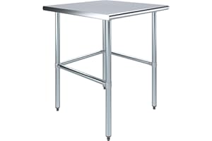 AMGOOD 30 in. x 30 in. Open Base Stainless Steel Work Table | Residential & Commercial | Food Prep | Heavy Duty Utility Work Station | NSF