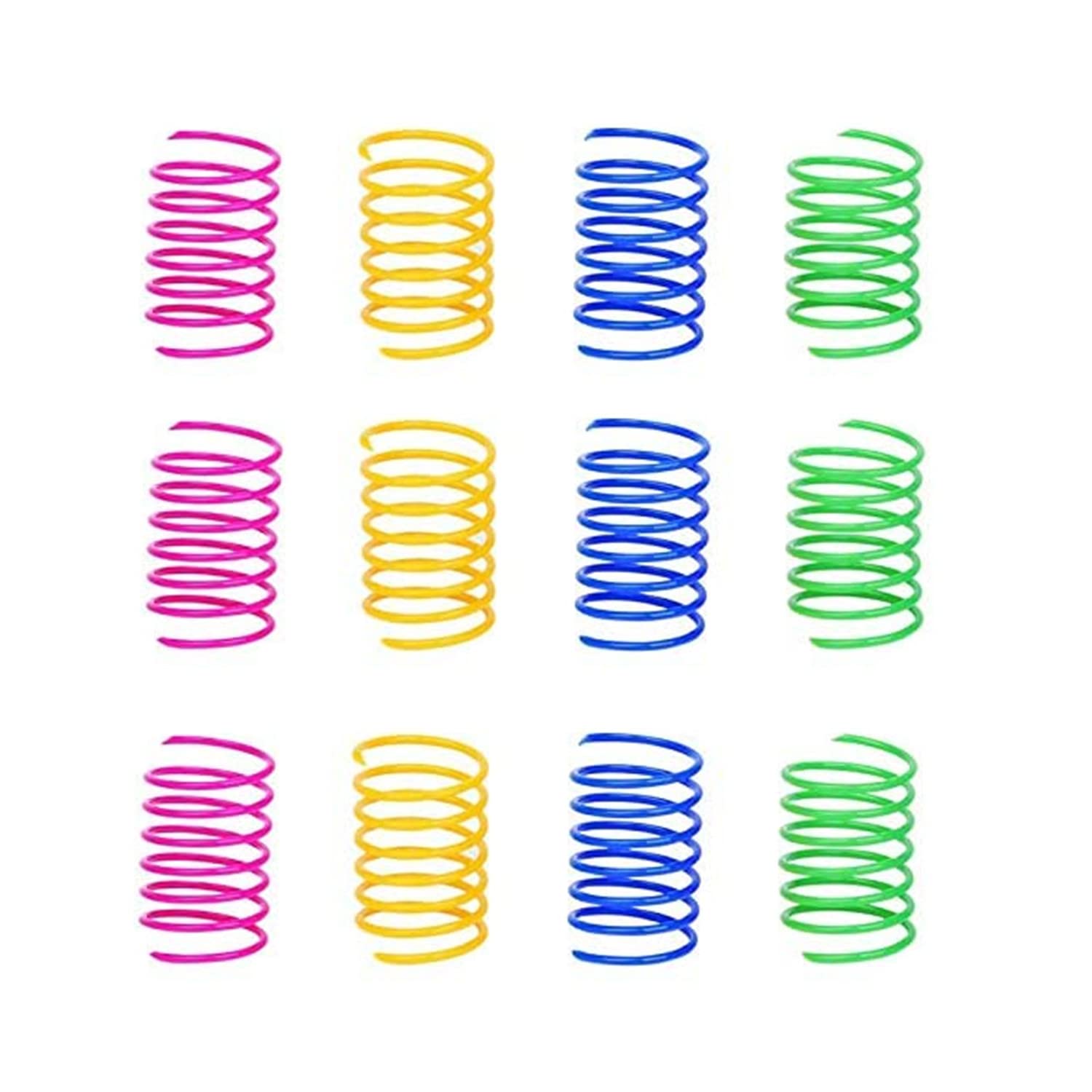 Bessy shop Colorful Springs,12 pcs Colorful Cat Spring Toy Playful Coils for Kittens BPA Free Plastic Coil Spiral Springs for Cat Chew to Kill Time, Teeth Cleaning.