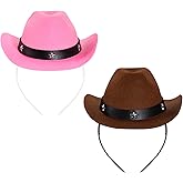 Haakong Cowgirl Hat Headband Mini Cowboy Hat Headband for Women Western Cowgirl Accessories Halloween Cowboy Party