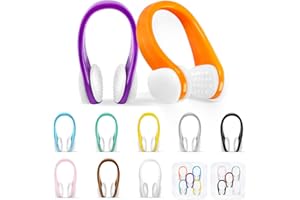 STSAIL Swimming Nose Clip - 10 Packs Silicone Swim Nose Plugs for Kids (Age 7+) and Adults,Waterproof Pool Nose Plugs for Diving Swimming and Other Water Sports with Storage Box,Multi-Color