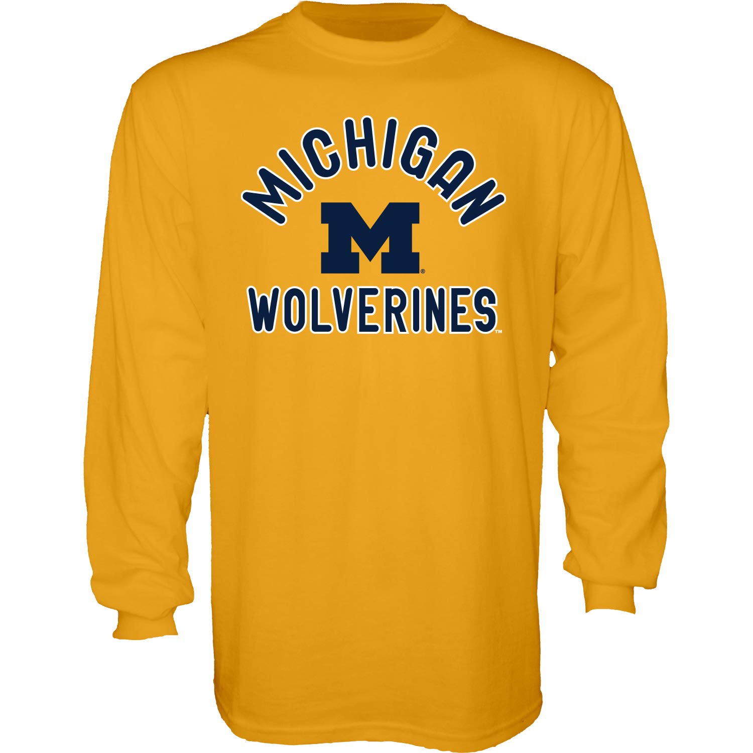 Blue 84 Men's Long Sleeve T Shirt Line Up Secondary Color, Michigan Wolverines Gold, XX-Large — image 1