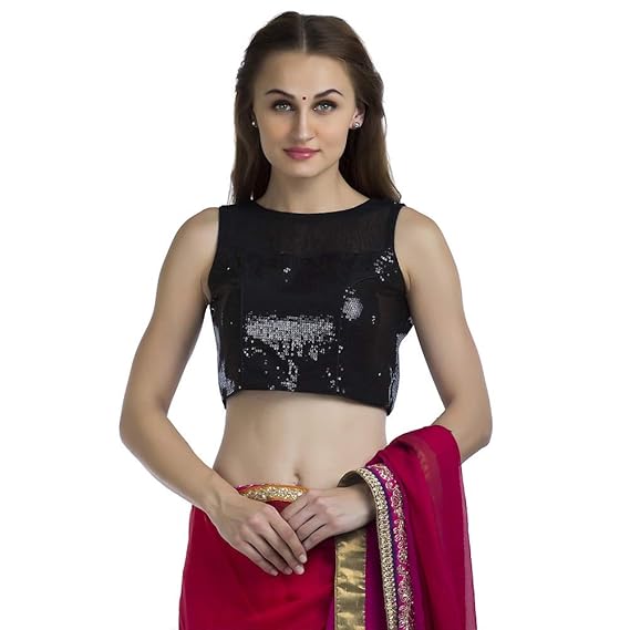 Blouse beautiful sequin work blouse (black)