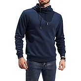 fit space Men's Tailored Relaxed Fit Sweatshirts & Full Zip Hoodie Turtleneck Athleisure Pullover with Zipper Pockets