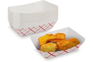 MT Products Plaid Charcuterie Trays 1/2 lb. - Disposable Paper Food Tray (Pack of 100) - Made in USA