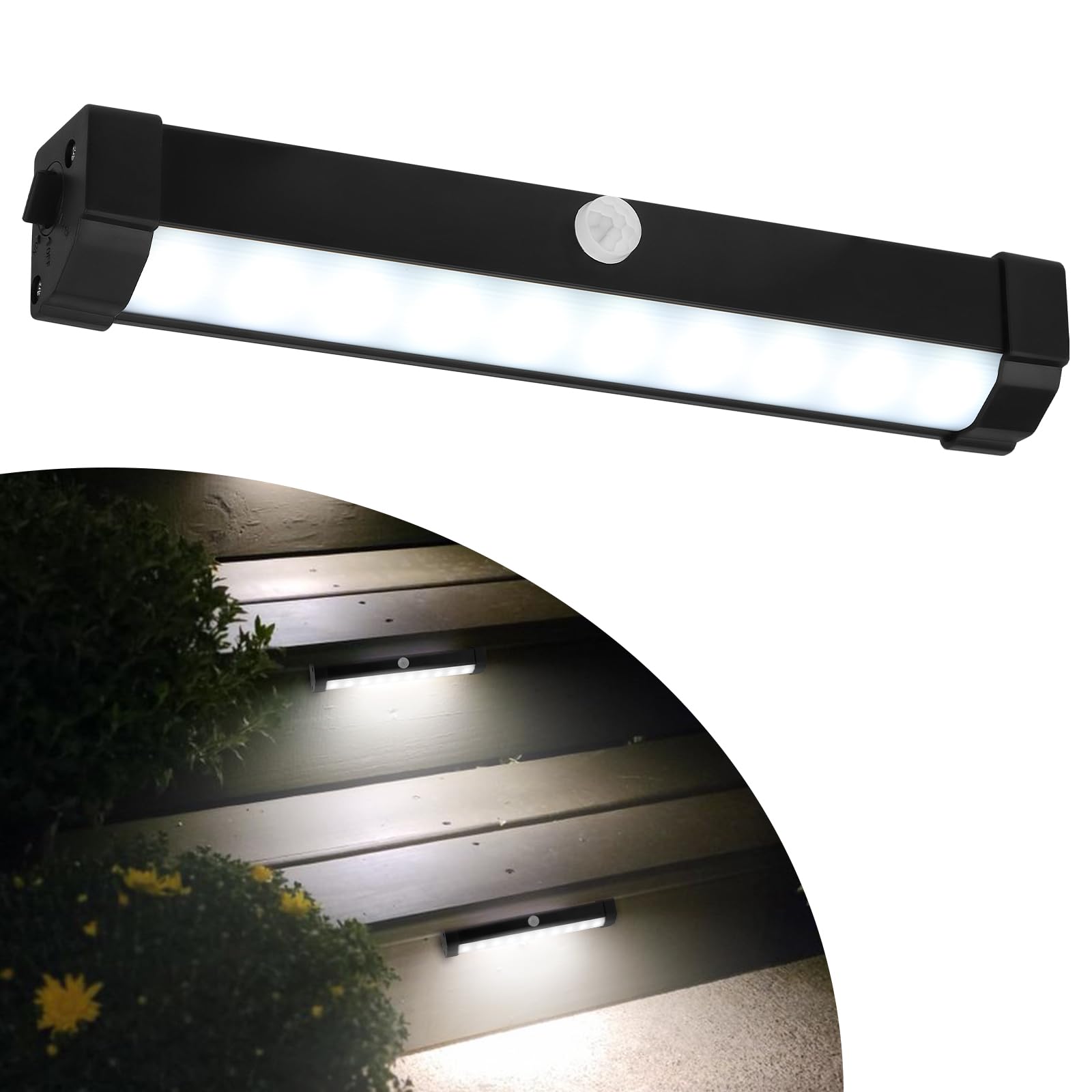 Photo 1 of RVZONE Motion Activated RV Step Lights, IP65 Waterproof Battery Operated Motorhome LED Strip Magnetic RV Night Light Bar for Motorhome, Trailers, Camper (1 Pack of White)