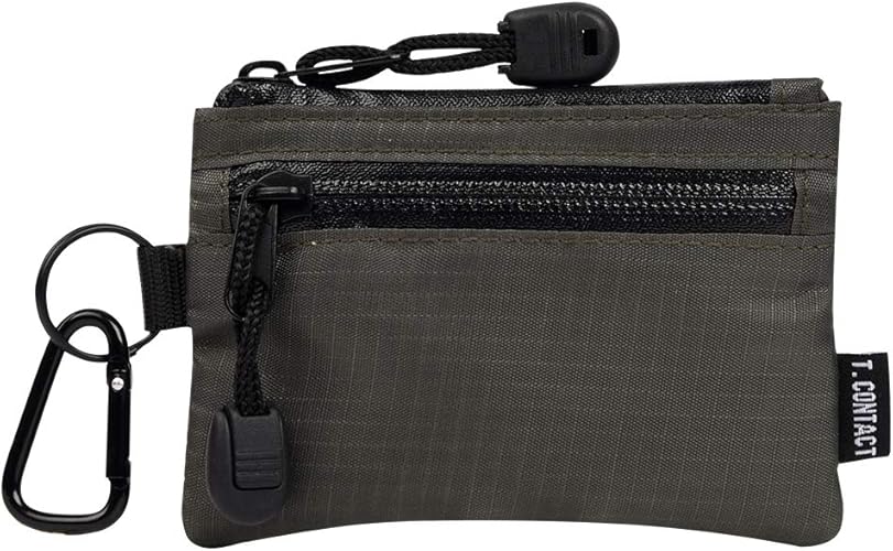 Amazon 定期入れ 小銭入れ コインケース メンズ 防水 財布 カラビナ付き キーリング付き カーキ 小銭入れ