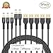 iPhone charger, Vipfan 5 Pack 3X3ft 2X6ft Nylon Braided lightning to USB charging cable cord - iPhone X 8 8Plus 7 7 Plus 6 6S 6 Plus 5S SE iPod iPad Mini Air Pro(Black)