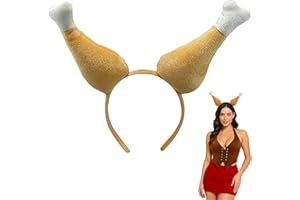 Nicky Bigs Novelties Adult Funny Turkey Legs Headband Thanksgiving Fried Leg Drumstick Hats Fake Food Themed Friendsgiving Party Crazy Hat Day Silly Costume Holiday Accessory