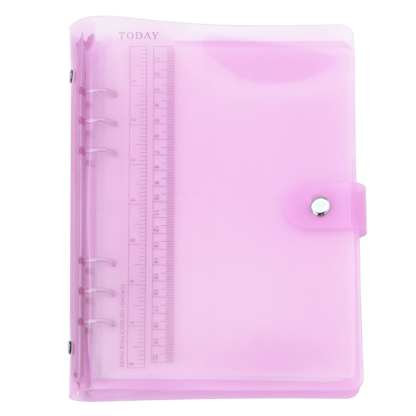 A6 A5 6-Holes Colorful PVC Cover Round Ring View Binder with Snap Button Closure File Folder (Rosebloom, A5 Combo) — image 1
