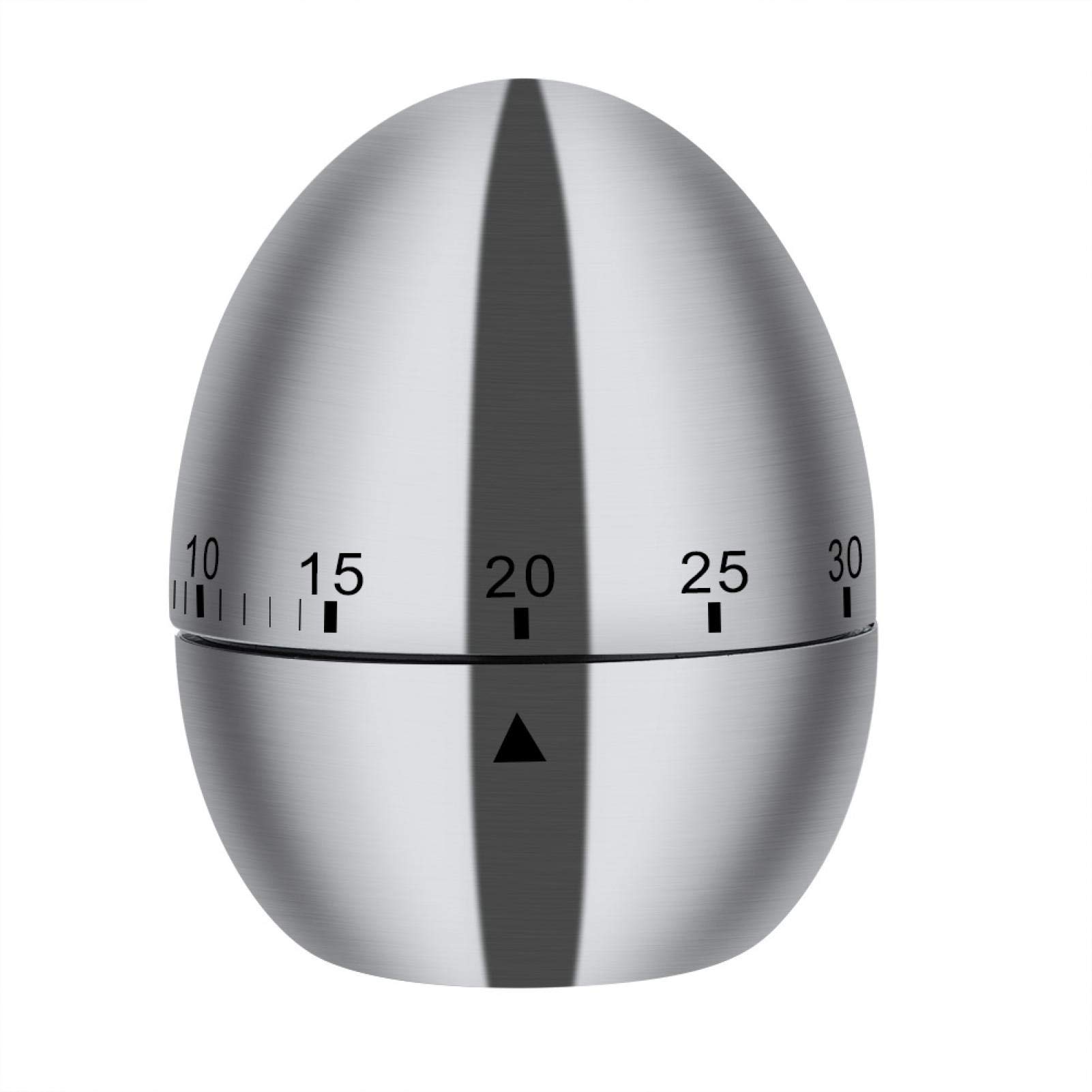 Nikou Egg Timer, Stainless Steel Egg Shape Timer 60 Minute / 1 Hour Mechanical Timer, Sturdy Kitchen Egg Countdown Alarm for Cooking Learning