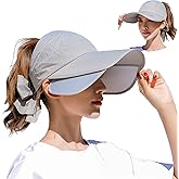 Peicees Wide Brim Visor Hat for Women Golf Visor Cap Sun Protection Hat for Beach Garden Tennis Running Sunshade Hat