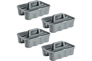 Lawei 4 Pack Carry Caddy with Handle - Cleaning Tool Caddy Plastic Shower Basket Storage Caddy for Cleaning Products, Spray Bottles, Janitors Bucket Soap Cleaning Brush Sponge Bottle Holder
