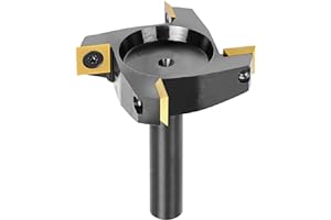 SpeTool CNC Spoilboard Surfacing Router Bit 1/2" Shank 2-1/2" Cutting Diameter,4 Wing Carbide Insert Slab Flatting Router Pla