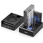 FIDECO M.2 NVMe SSD Cloner and Duplicator, 3-Bay Hard Drive Cloner Dock for M.2 NVMe SSD and 2.5"/3.5" SATA HDD, Hard Drive Reader with Foldable Cooling Fan, Ultimate Heat Dissipation, Tool-Free