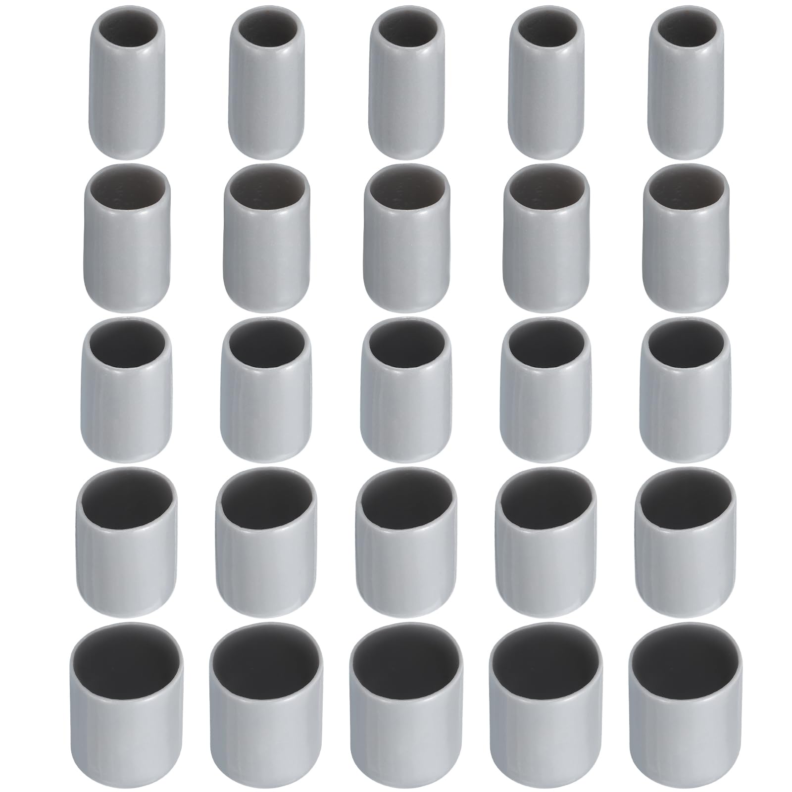 Rebower 50 Pack Screw Thread Protector Cover Rubber End Caps, [for Screw, Bolt, Rod End Cap] - 1/4 inch 3/8 inch 1/2 inch 5/8 inch 3/4 inch inner dia/Grey