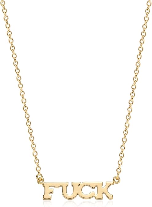 New 14k Yellow Gold "F*ck It" Charm Pendant - Diamond-Cut Lettering, Handmade In USA